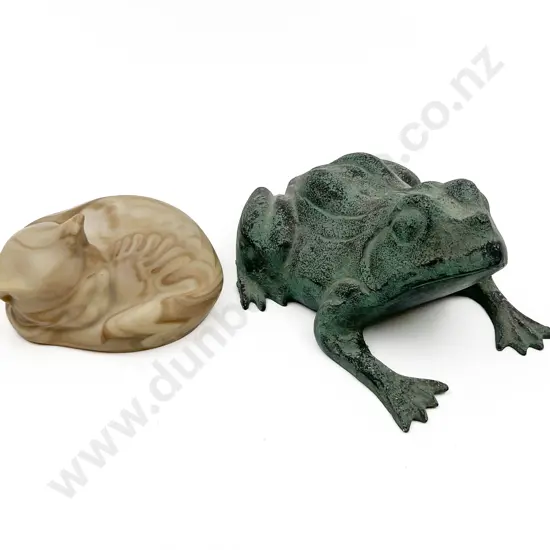 Frog Ornament and Cat Ornament