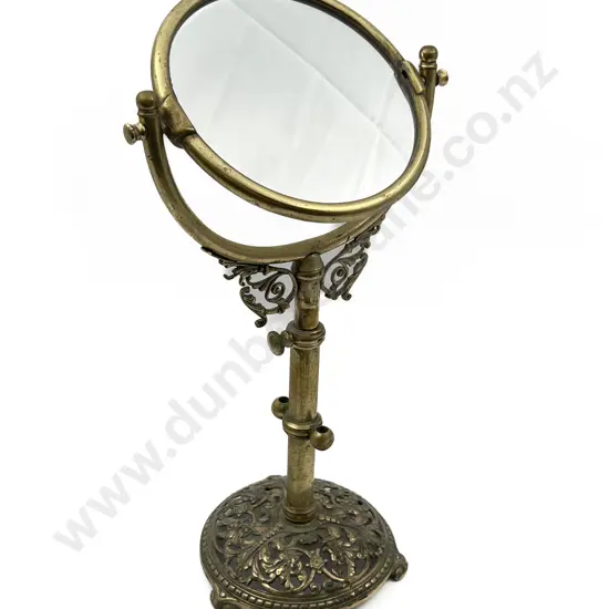 Double Sided Brass Circular Swing Mirror