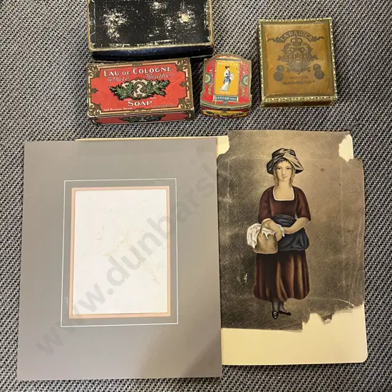 Four Vintage Boxes Together with Two Loose Works