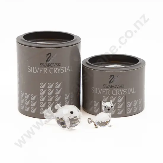 Swarovski Puffer Fish and Kitten