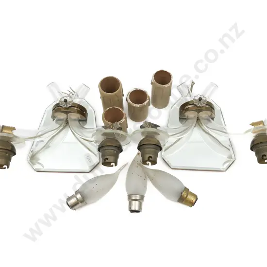 Pair of Mirrored Wall Light Fittings Etc