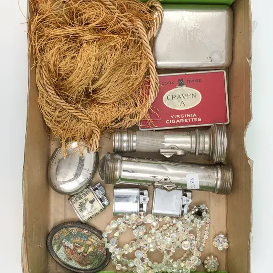 Small Box of Assorted Vintage Including NZ Cigarettes' Case