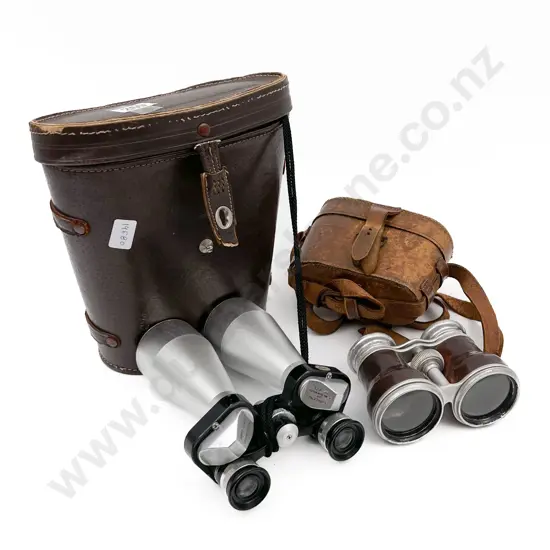 Two Pairs of Binoculars with Cases