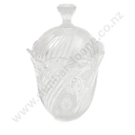 Floral Decorated Lidded Crystal Jar