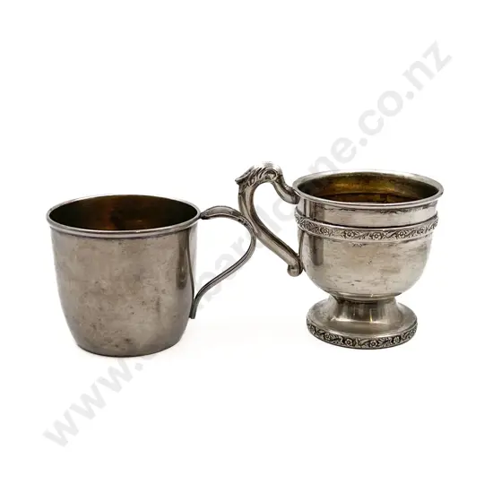 Two S/P Christening Cups