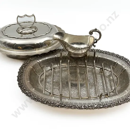 Small Quantity of S/P Including Tureen and Meat Tray