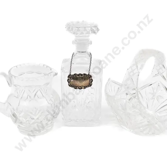 Crystal Decanter and Basket with Jug