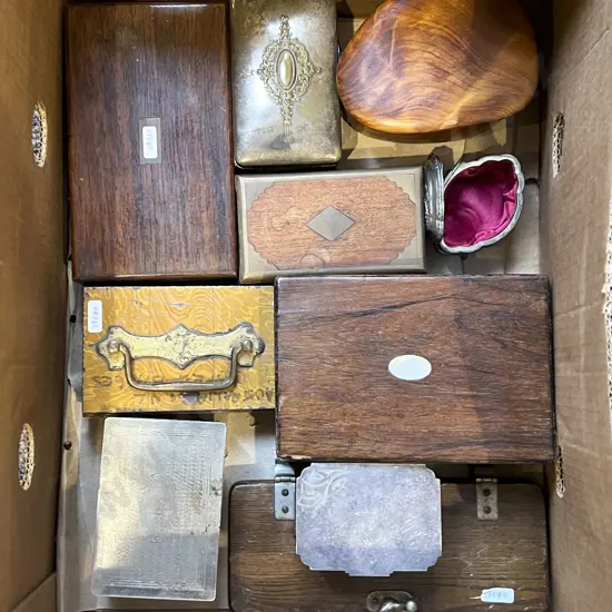 Carton of Assorted Jewellery Boxes and Trinket Boxes Etc