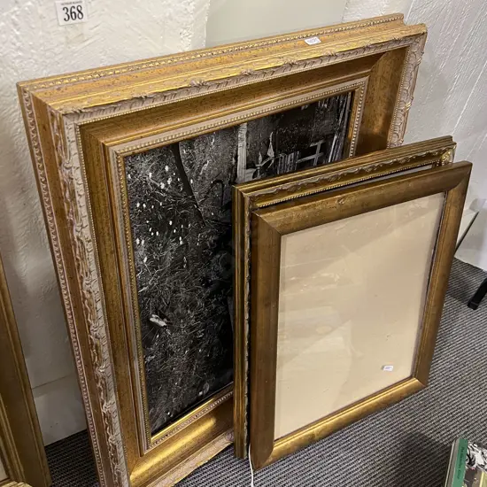 Three Empty Gilt Frames