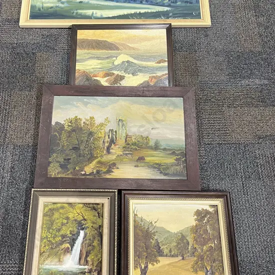 Five Assorted Framed Original Works (Faults)