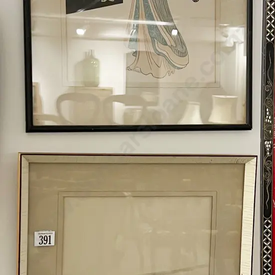 Two Asian Prints of Woman and Fisherman