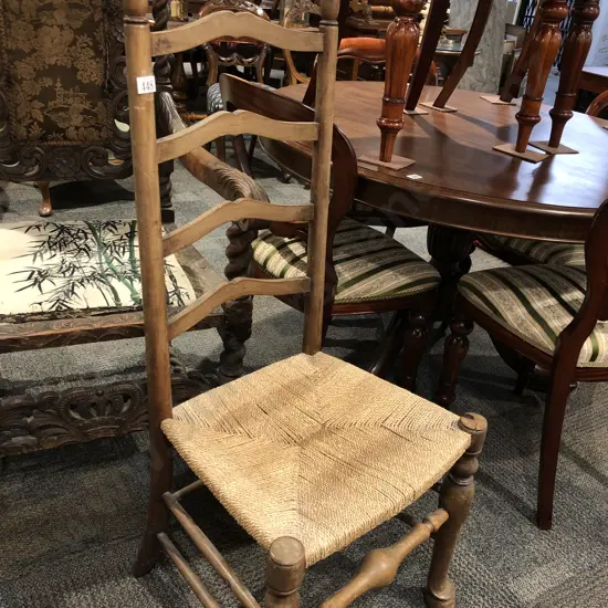Rush Seated Ladder Back Dining Chair (Faults)
