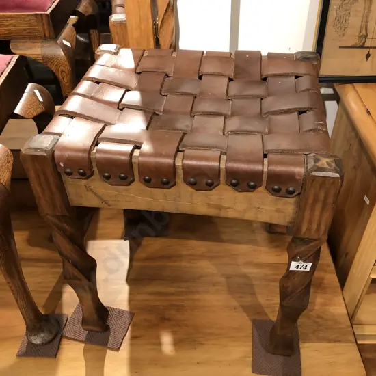 Chapman Taylor Leather Topped Stool (Borer)
