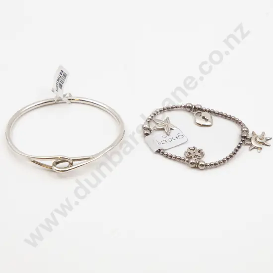 S/S Fancy Bangle and Charm Bracelet