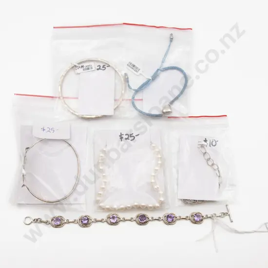 Six Various S/S Bracelets and Bangles