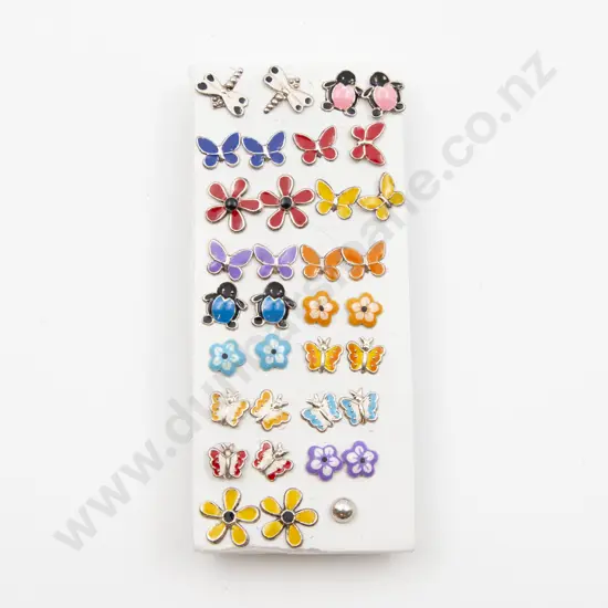 17pair S/S and Enamel Stud Earrings