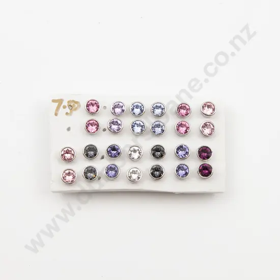 13pair S/S and Crystal Stud Earrings