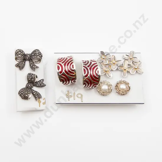 Four Pair S/S Stud Earrings