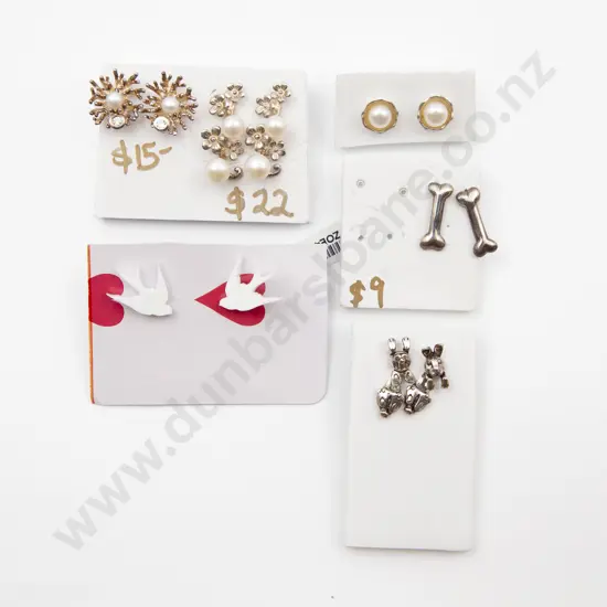 Six Pair S/S Stud Earrings