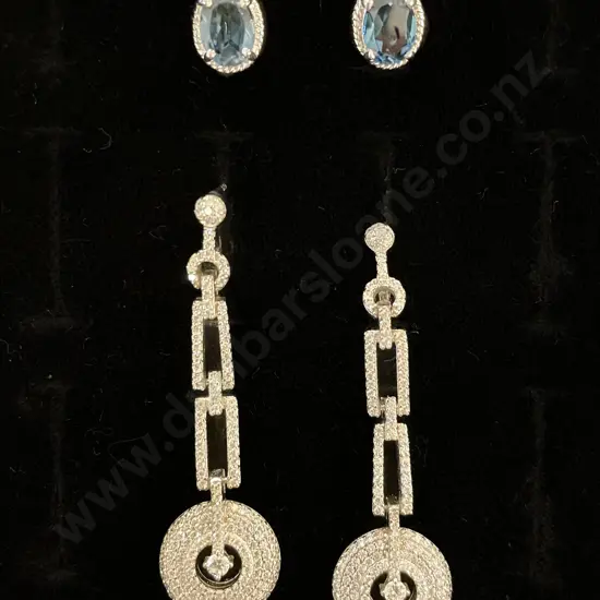 Two Pair S/S and Crystal Dress Earrings