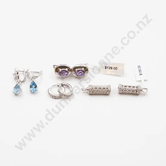 Three Pair S/S and Crystal Earrings