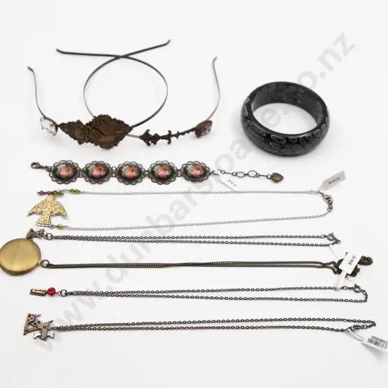 Assorted Five Necklaces/Pendants with two bracelets and two head bands