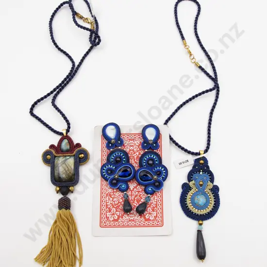 Art Deco Style Gem and Braid Jewellery