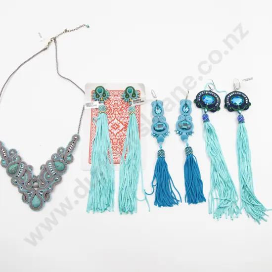 Art Deco Style Gem and Braid Jewellery