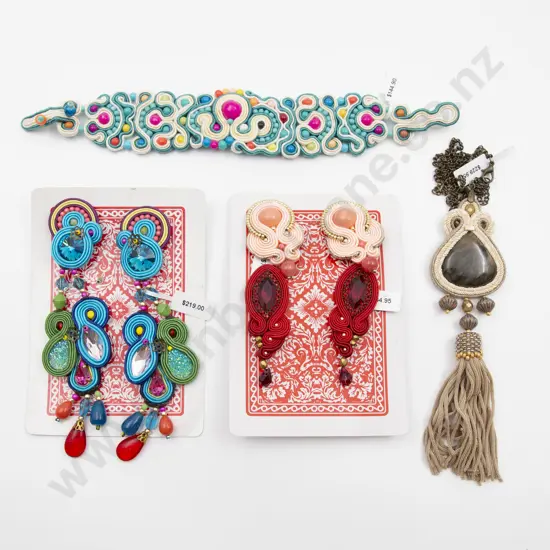 Art Deco Style Gem and Braid Jewellery