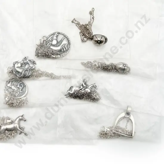 Eight S/S Horse Theme Pendants on Chain