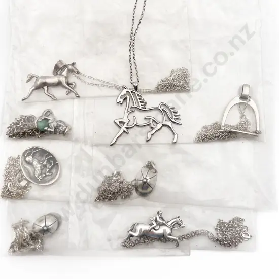 Eight S/S Horse Theme Pendants on Chain