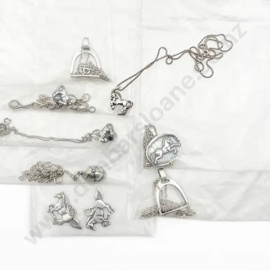 Eight S/S Horse Theme Pendants on Chain