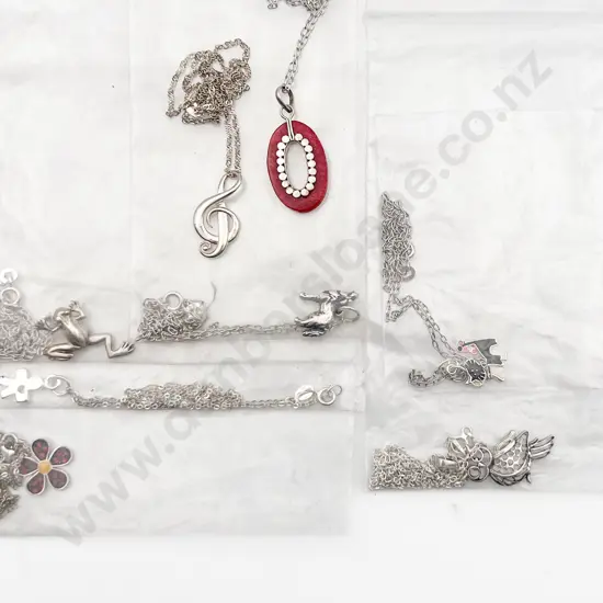 Eight Assorted S/S Charms on Chain