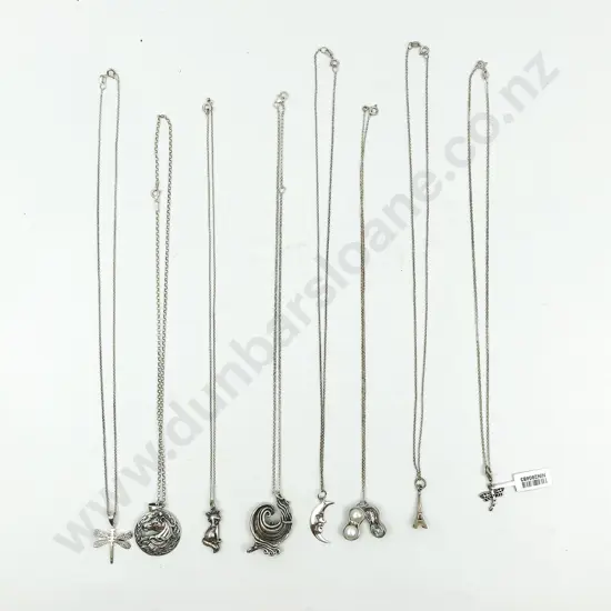 Eight Assorted S/S Charms on Chain