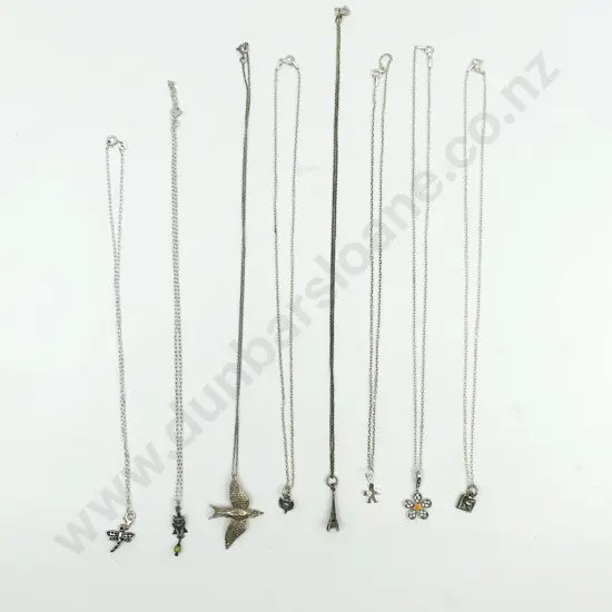 Eight Assorted S/S Charms on Chain