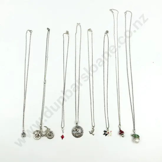 Eight Assorted S/S Charms on Chain