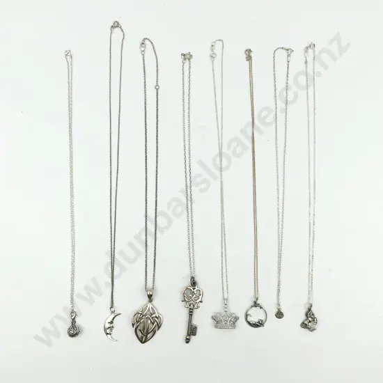 Eight Assorted S/S Charms on Chain