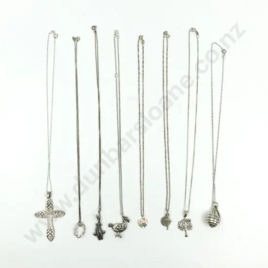 Eight Assorted S/S Charms on Chain