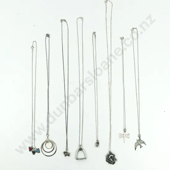 Eight Assorted S/S Charms on Chain