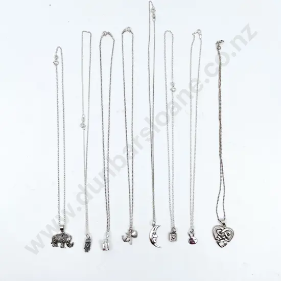 Eight Assorted S/S Charms on Chain