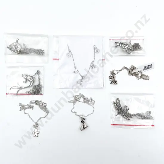 Eight Assorted S/S Charms on Chain