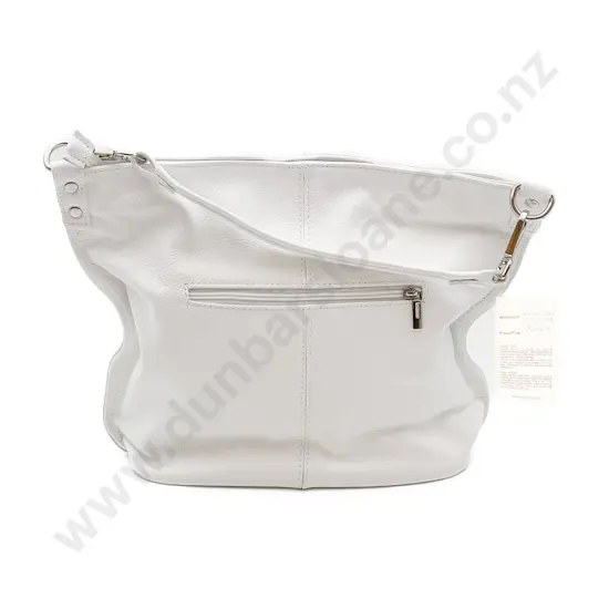 Made in Italy White Leather Tote Bag