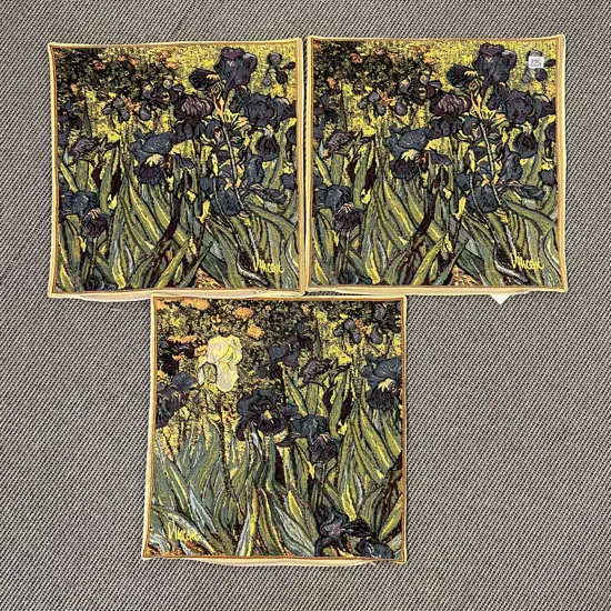 Three Art Theme Brocade Cushion Covers