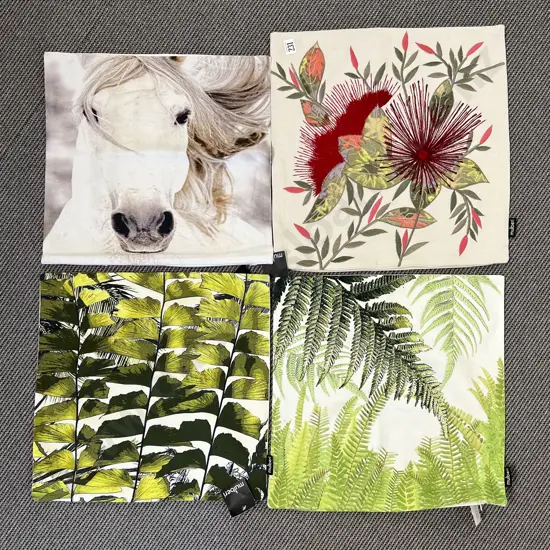 Four Cotton Print Cushion Covers