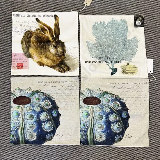 Four Cotton Print Cushion Covers