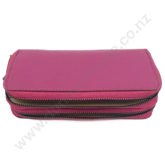 Made in Italy Pink Leather Two Section Purse