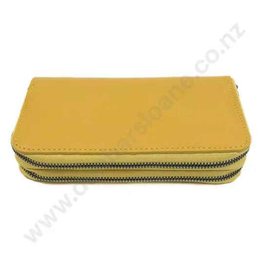 Made in Italy Yellow Leather Two Section Purse