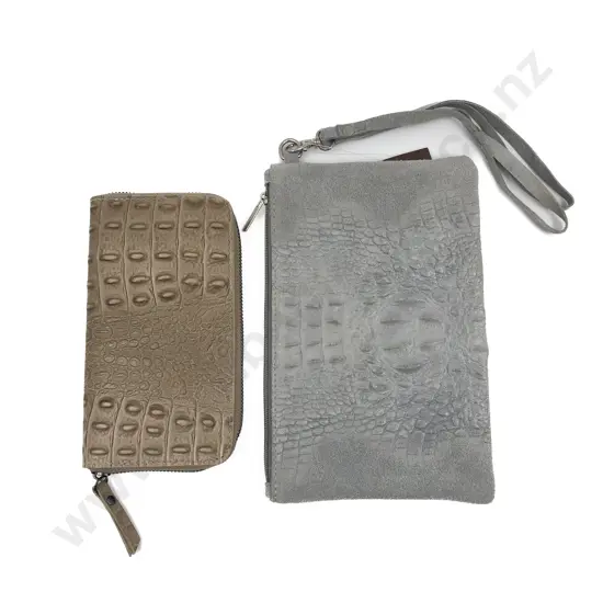 Made in Italy Taupe Leather Purse