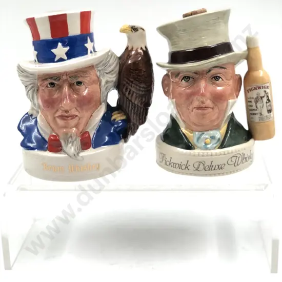 RD Jim Beam Whiskey "Uncle Sam" Character Jug Together With RD Pickwick Whiskey "Mr Micawber" Character Jug