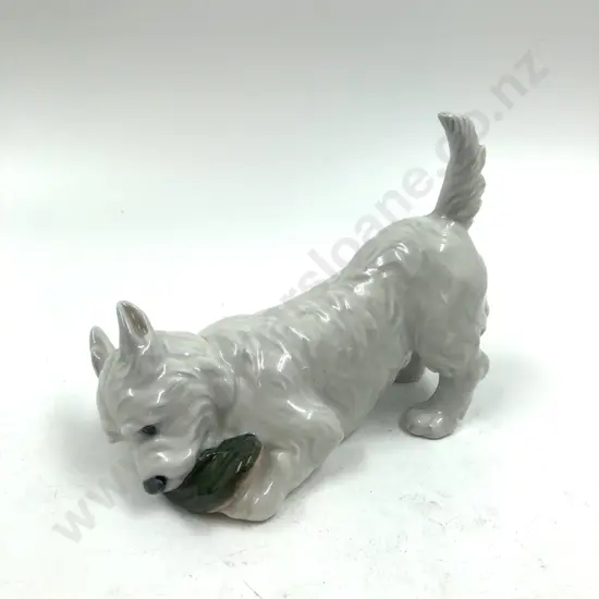Royal Copenhagen Dog With Shoe Figurine